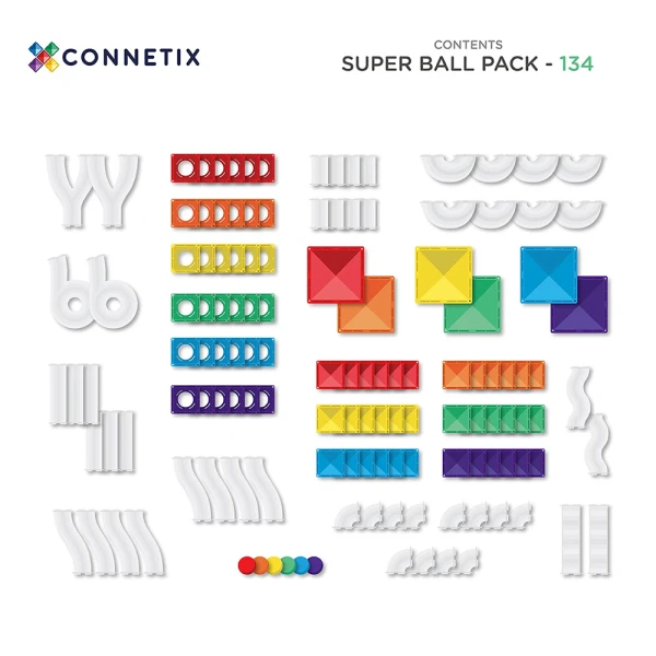CONNETIX ΜΑΓΝΗΤΙΚΑ ΤΟΥΒΛΑΚΙΑ SUPER BALL RUN 134 τεμ.