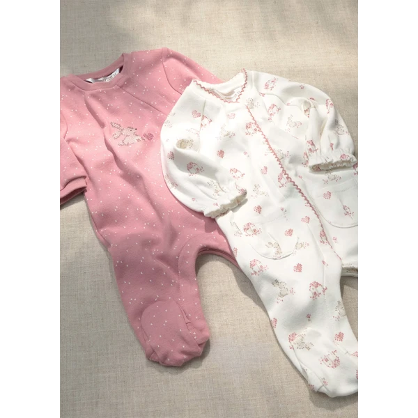 MAYORAL SET 2 ROMPERS INTELOCK POWDER