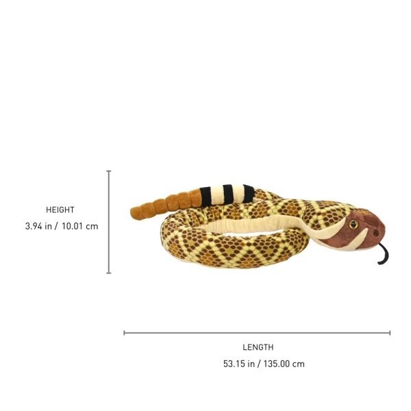 WILD REPUBLIC STUFFED ANIMAL WESTERN DIAMONDBACK RATTLESNAKE 137 cm