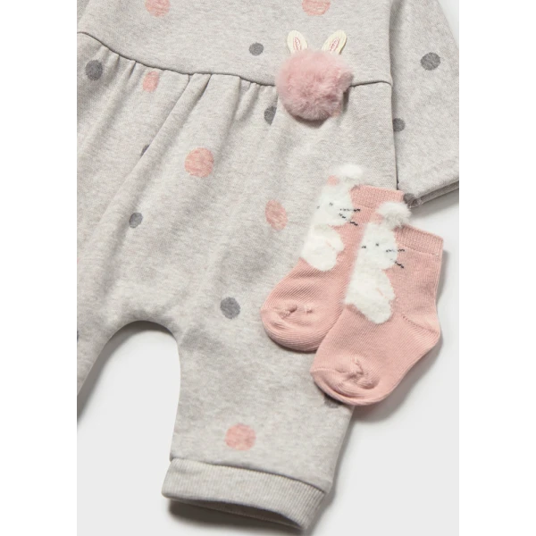 MAYORAL ROMPER WITH SOCKS INTENSE CREAM