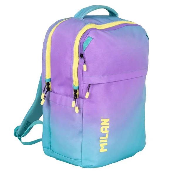 MILAN BACKPACK WITH 5 COMPARTMENTS 45.5X28X17.5 cm SUNSET COLLECTION TURQUOISE