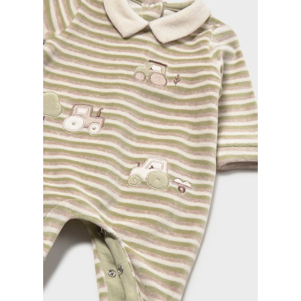 MAYORAL ROMPER VELOUR COLLAR LIGHT GREEN