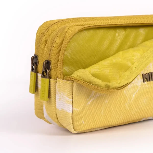 MILAN PENCIL CASE WITH 3 COMPARTMENTS 22X11X6.5 cm LAVA SERIES YELLOW