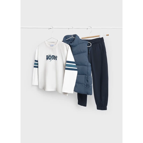 MAYORAL SET FLEECE WITH VEST  DARK ICE 