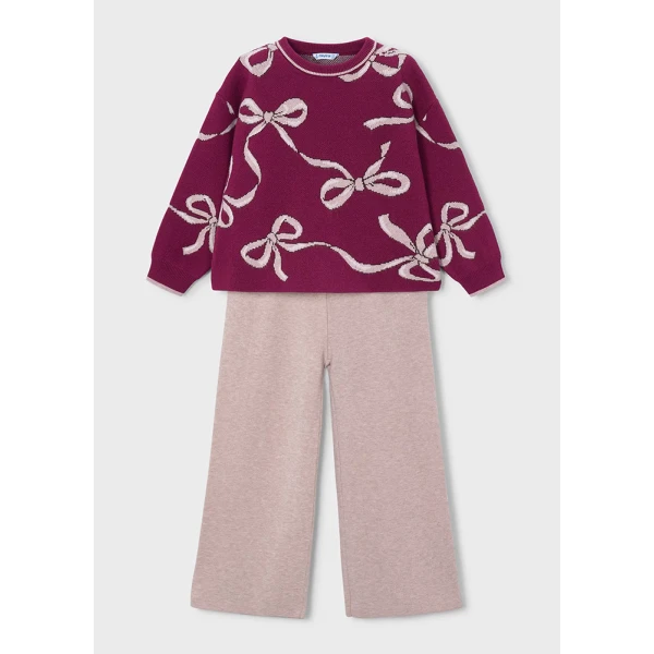 MAYORAL SET PANTS LONG KNITTED RASPBERRY