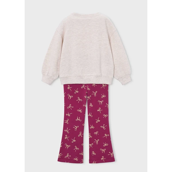 MAYORAL FLEECE LEGGINGS SET PRINTED RASPBERRY