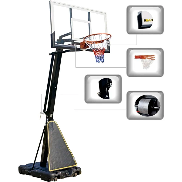 AMILA DELUXE BASKETBALL SYSTEM WITH 8 mm GLASS DASHBOARD
