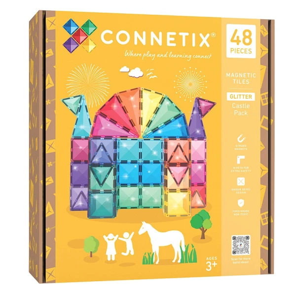 CONNETIX MAGNETIC TILES GLITTER CASTLE 48 pcs