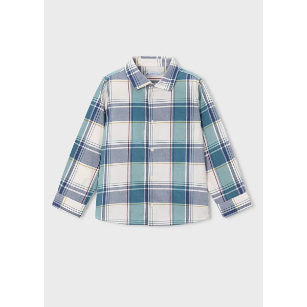 MAYORAL SHIRT LONG SLEEVES CHECK AQUA GREEN