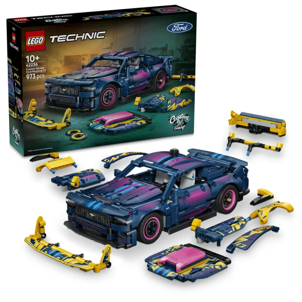 LEGO TECHNIC CUSTOM GARAGE FORD MUSTANG GT CAR