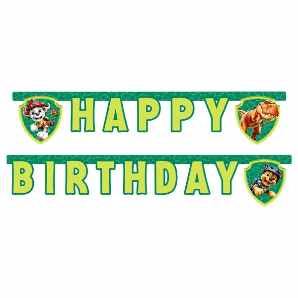 PAPER METTERS BANNER HAPPY BRTHDAY PAW PATROL 3 DINO MOVIE