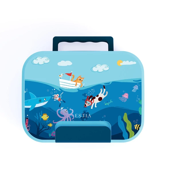 LUNCH BOX SAVE THE AEGEAN 750ml 2 REMOVABLE COMPARTMENTS OCEAN PLAY