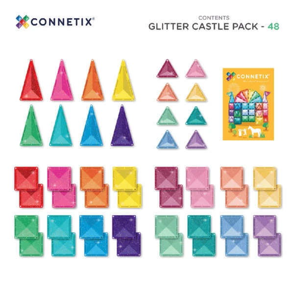 CONNETIX MAGNETIC TILES GLITTER CASTLE 48 pcs