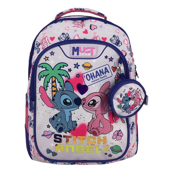 MUST TEAM SCHOOL BACKPACK 32X18X43 cm WITH 3 CASES STITCH & ANGEL