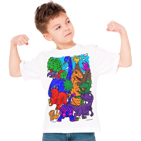 SPLAT PLANET WASHABLE COLOURING T-SHIRTDINOSAURS  WITH MARKERS (7-8 YEARS)