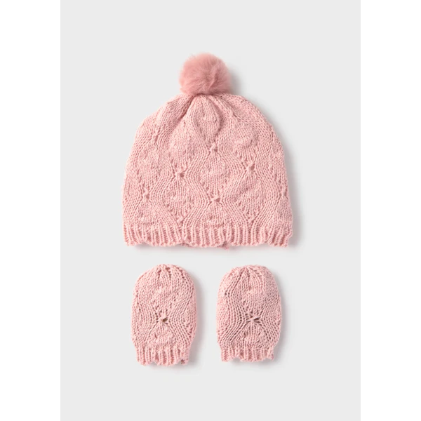 MAYORAL HAT AND GLOVES SET PINKBRIGHT