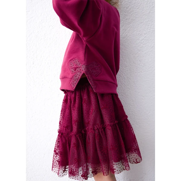 MAYORAL SET SKIRT TULLE RASPBERRY