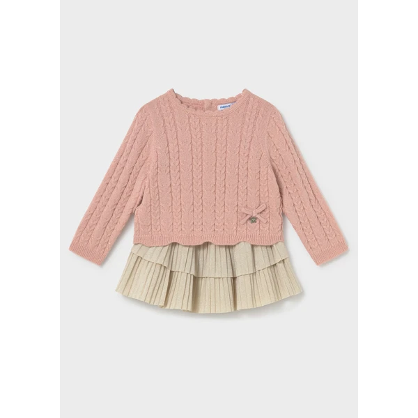 MAYORAL SET SKIRT WITH SWEATER SOFT PINK