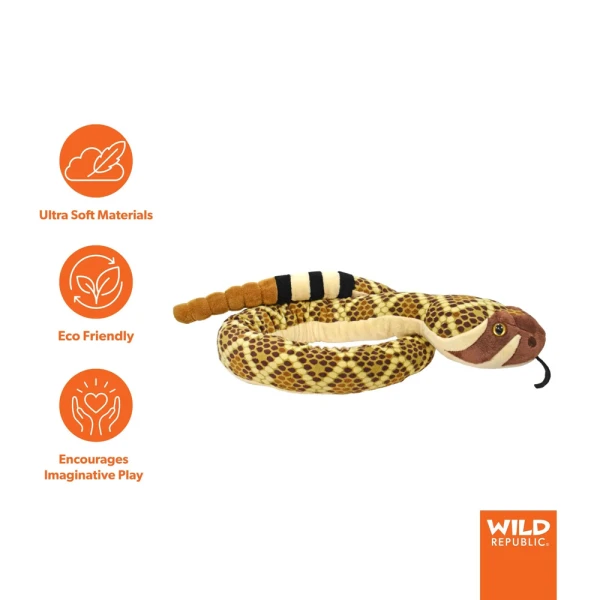 WILD REPUBLIC STUFFED ANIMAL WESTERN DIAMONDBACK RATTLESNAKE 137 cm