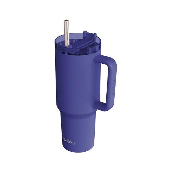 QUOKKA THERMAL RAMBLER WITH STRAW & HANDLE 1200ml STREAM DUSK BLUE