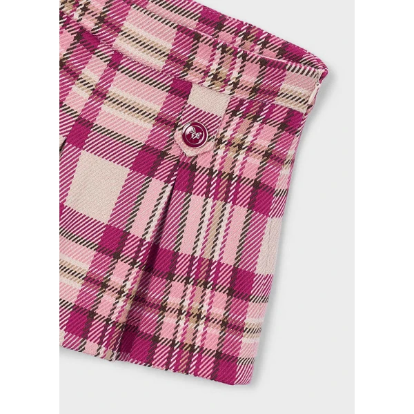 MAYORAL BERMUDA SHORTS CHECK RASPBERRY