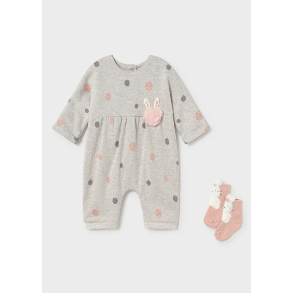 MAYORAL ROMPER WITH SOCKS INTENSE CREAM