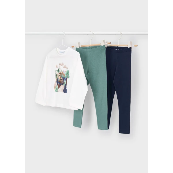 MAYORAL SET LEGGINGS 3 PIECES GREEN
