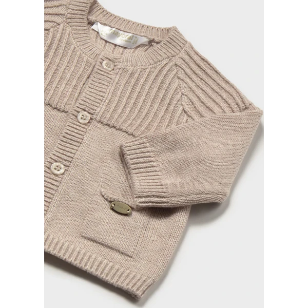MAYORAL JACKET KNITTED CREW NECK MOCHA