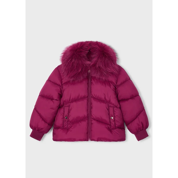 MAYORAL JACKET COLLAR FUR RASPBERRY