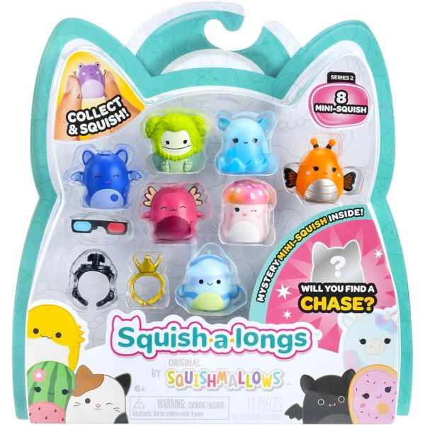 SQUISH-A-LONGS SQUISHMALLOWS SET 8 pcs W2 FIGURES & ACCESSORIES