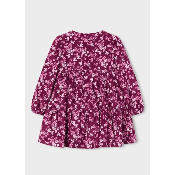 MAYORAL DRESS VELVET PRINTED RASPBERRY