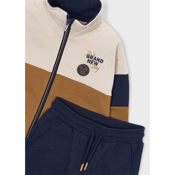 MAYORAL TRACKSUIT JACKET HOODLESS CLAY