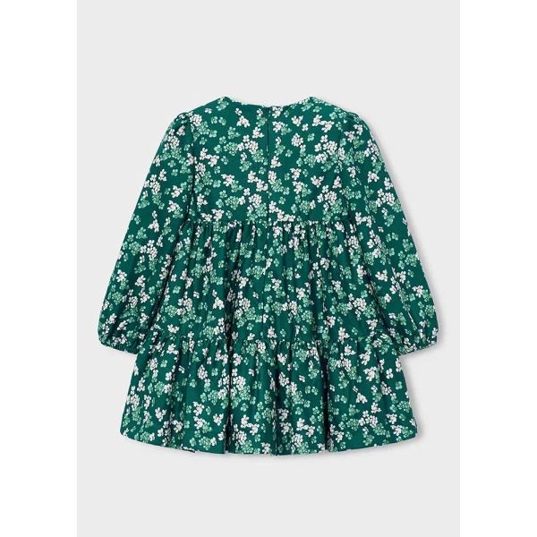 MAYORAL DRESS VELVET PRINTED GREEN