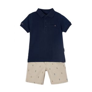 MAYORAL SET BERMUDA SHORTS AND POLO LIGHT BEIGE