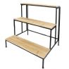 METAL STAND WITH WOOD SHELVES 75X60X80 cm