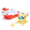 GREEN TOYS RESCUE BOAT WITH HELICOPTER RBH1-1155
