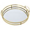 GOLD METAL TRAY WITH MIRROR D40 cm