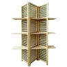 HONEY BROWN WOODEN 3 LAYER FOLDING SCREEN 40X170(X3) WITH 3 SHELVES