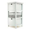 WHITE WOODEN DRAWER CABINET 30X30X61 WITH 3 DRAWERS