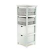 WHITE WOODEN DRAWER CABINET 30X30X78,5 cm WITH 4 DRAWERS