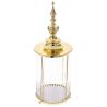 GOLD METAL GLASS CANDLE HOLDER 14X14X39 cm