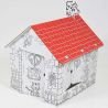 ALLOCACOC ANNAHOUSE 3D CARDBOARD HOUSE WITH RED ROOF
