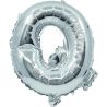 BALLOON SILVER FOIL 32 cm LETTER Q AND STRAW