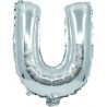 BALLOON SILVER FOIL 32 cm LETTER U AND STRAW