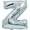 BALLOON SILVER FOIL 32 cm LETTER Z AND STRAW