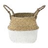 NATURAL ROUND SEAGRASS PLANTER WITH WHITE BOTTOM D17X20 CM