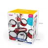 BIG RED DRUMS SET WITH MICROPHONE, KEYS, LIGHTS MUSIC AND STOOL
