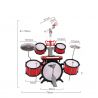 BIG RED DRUMS SET WITH MICROPHONE, KEYS, LIGHTS MUSIC AND STOOL