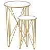GOLD METAL TABLE WITH MIRROR Φ43Χ71 Φ37Χ61 CM