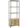  WOOD AND METAL CABINET WITH 2 DRAWERS AND SHELVES 60X34X175 CM